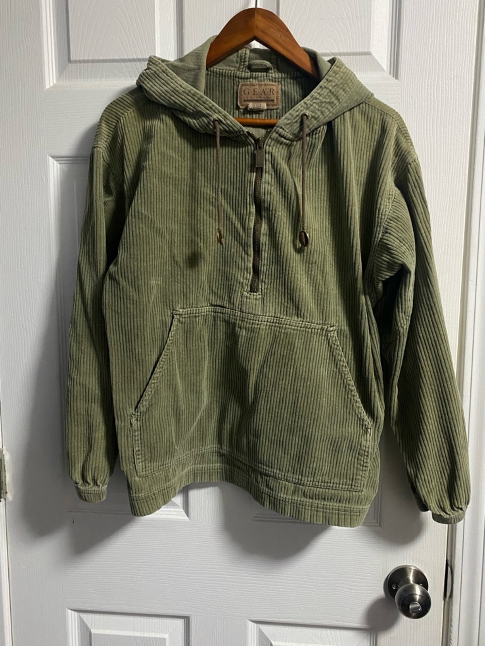 Gear For Sports Olive Corduroy Half-Zip Hoodie